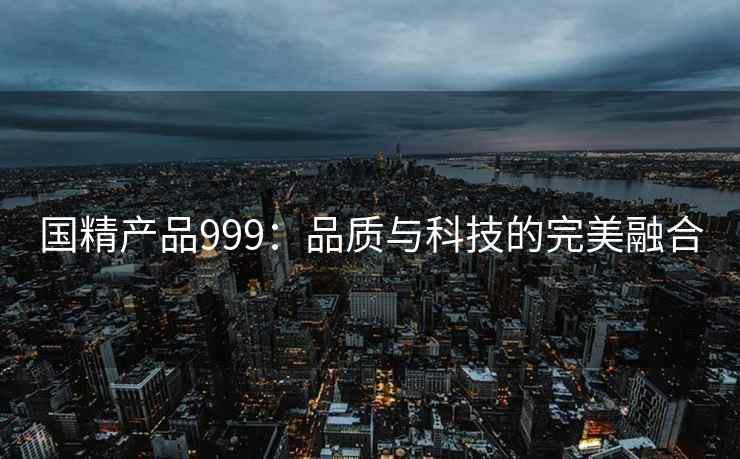 国精产品999：品质与科技的完美融合